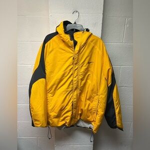 Vintage Nike Men's Performance Jacket in Yellow and Black. XXL